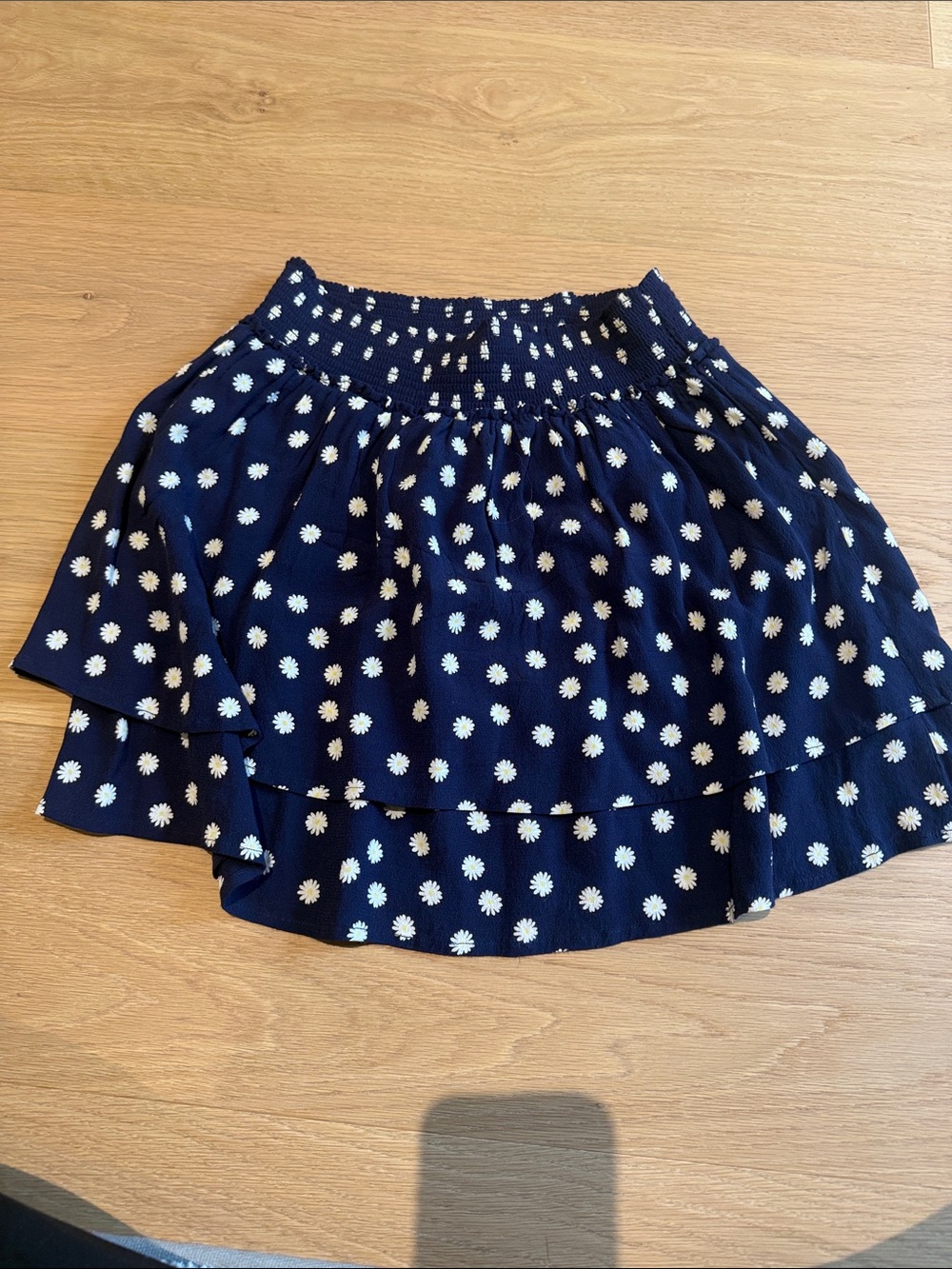 Rails Navy Blue Mini Skirt with White Daisy Print Size XS